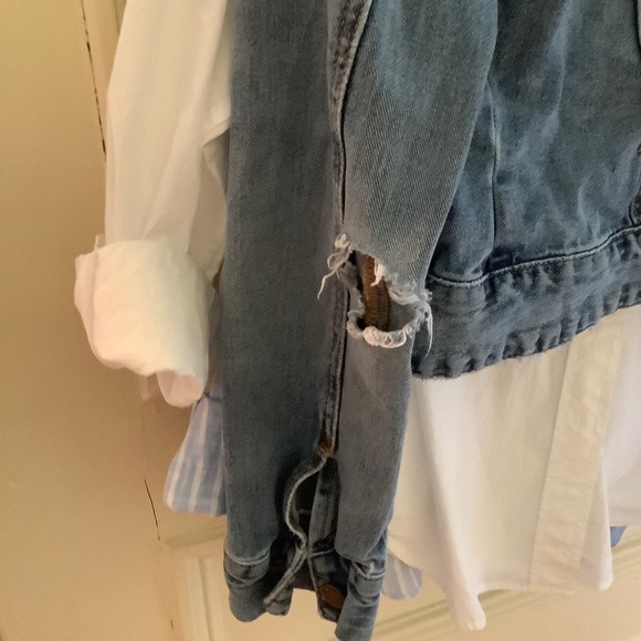 Free People Jean Jacket Distressed S - Picture 4 of 7